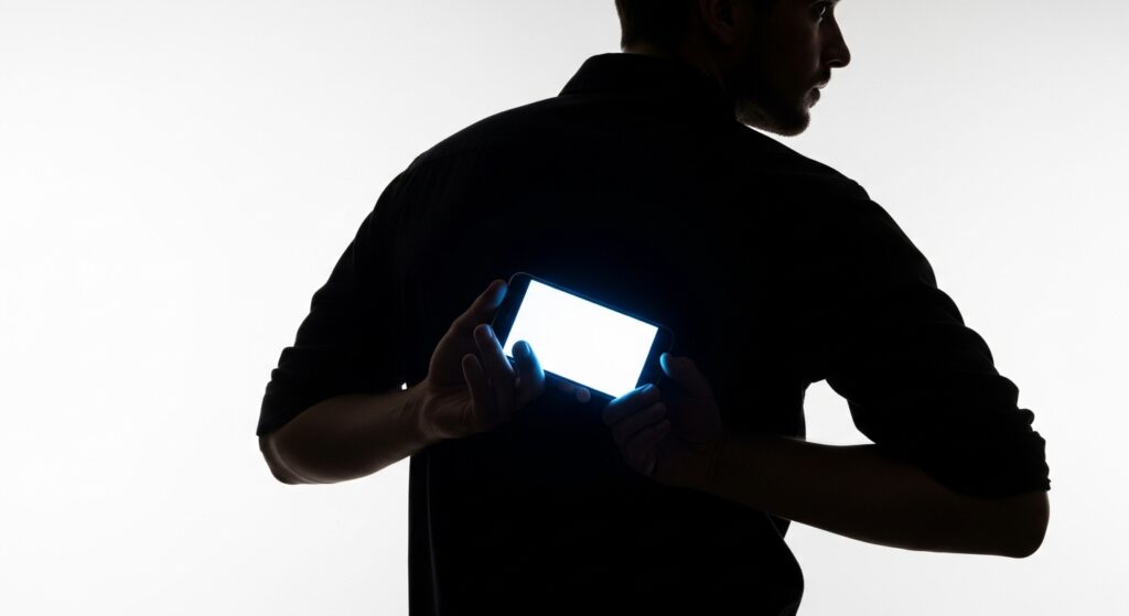 スマホを隠す人