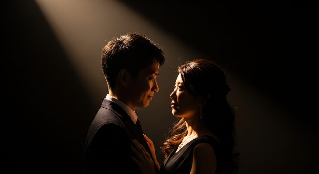 夫婦が見つめ合っている