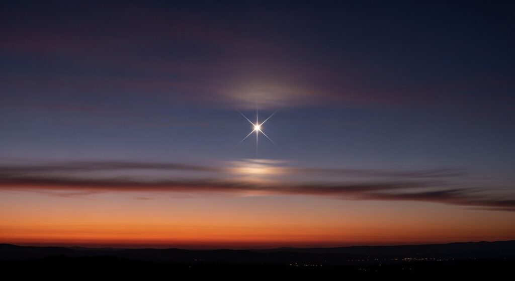 夜空に輝く一つの星