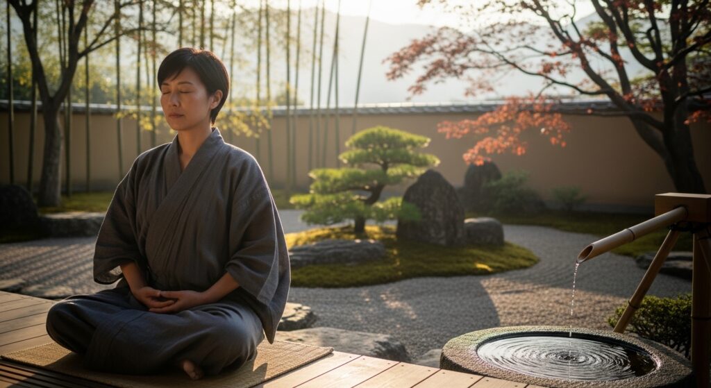 瞑想をする女性