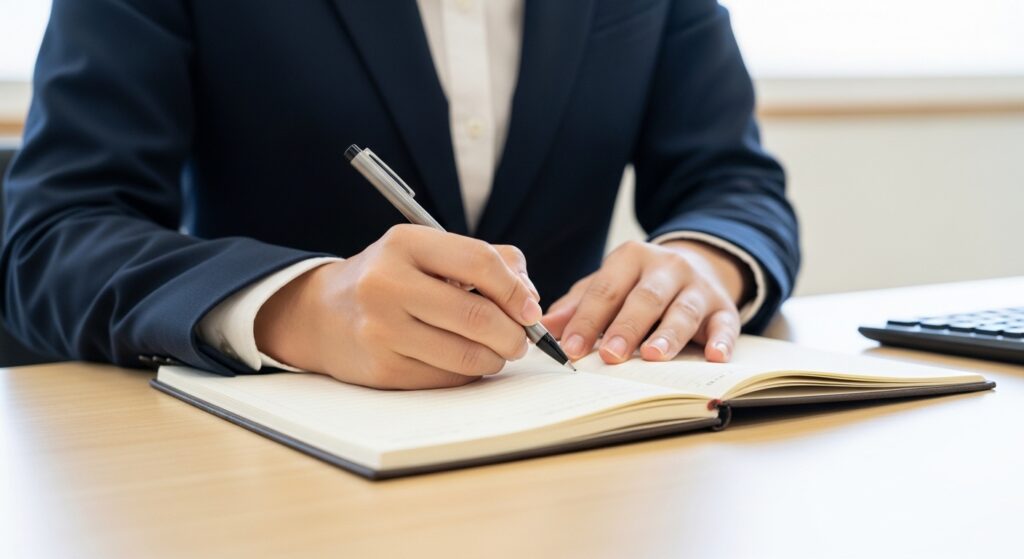 ノートに書く人