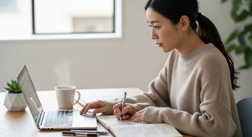 パソコンをする人