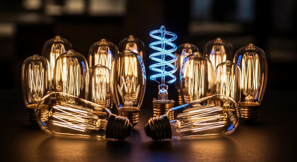 一つだけ異なる電球