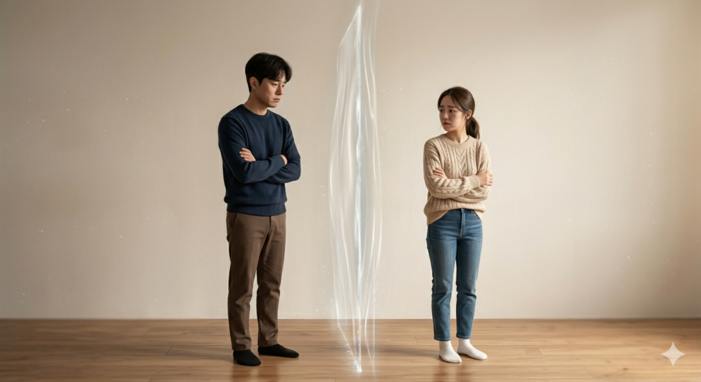 男女の間に壁