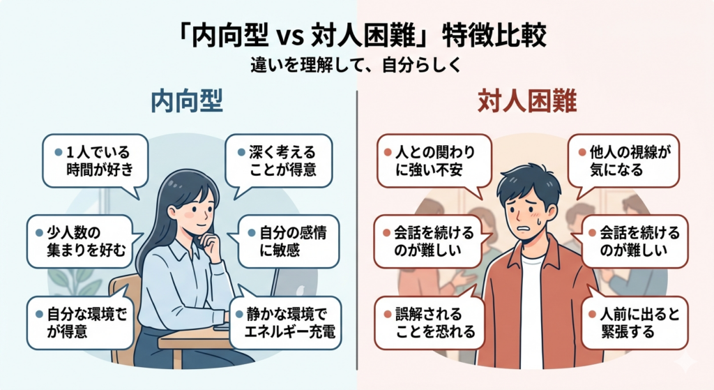 内向型・外向型の対比