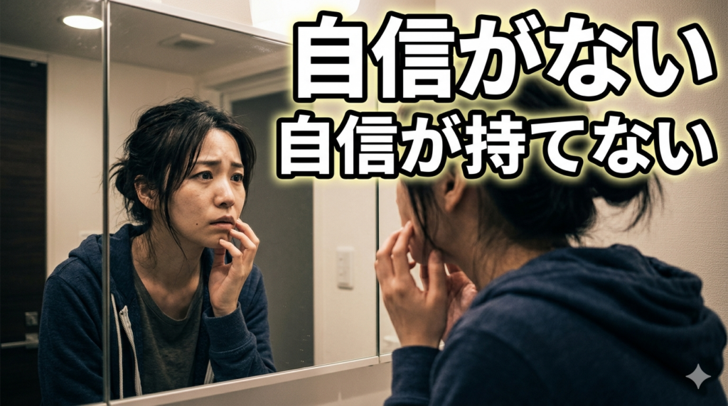鏡を見る女性