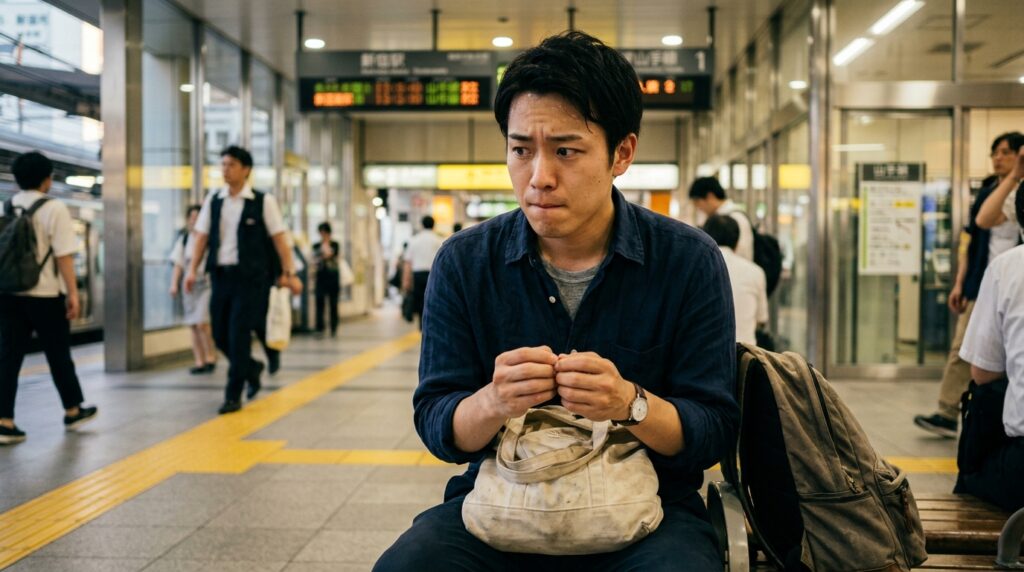 緊張している人