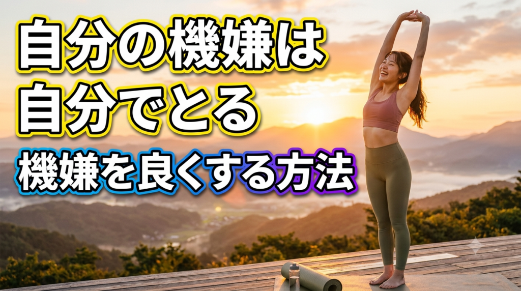 朝日の中ストレッチする人