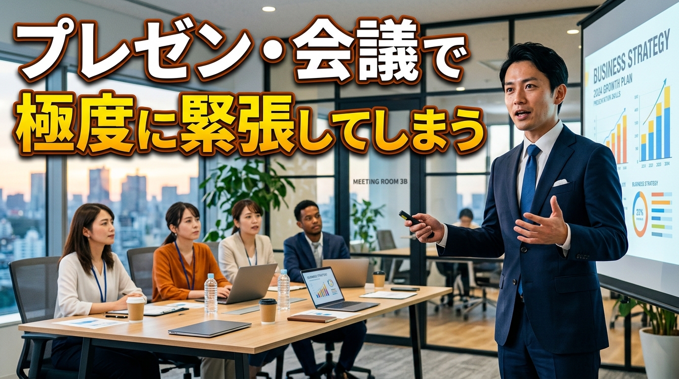 会議でプレゼンをする人