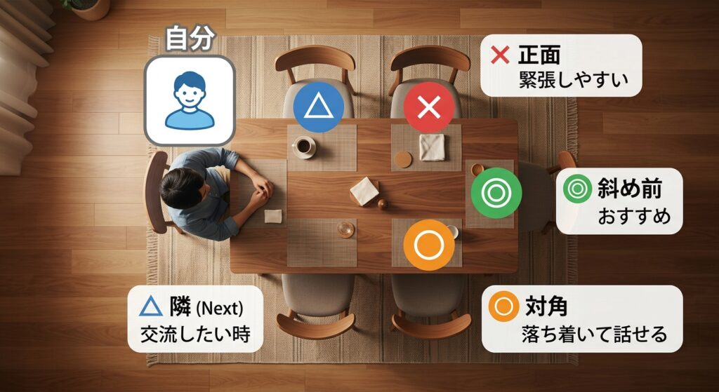 座る位置