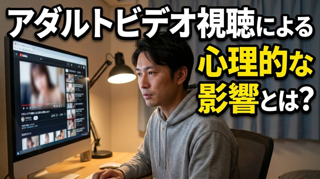 アダルトビデオを見る男性